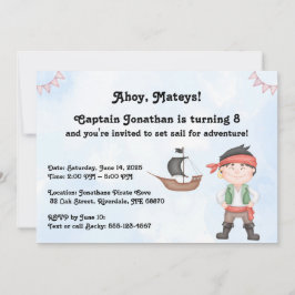 Cumpleaños de los niños piratas por invitación azu