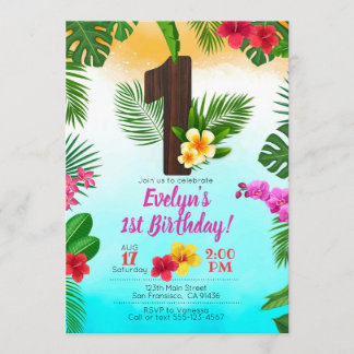 Cumpleaños de Luau, Invitación Fiesta de Luau Prim