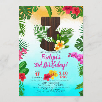 Cumpleaños de Luau, Invitación Fiesta de Luau Terc