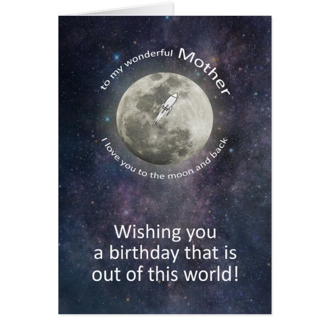 Cumpleaños de Madre Hasta la Luna y de Regreso  (Frente)