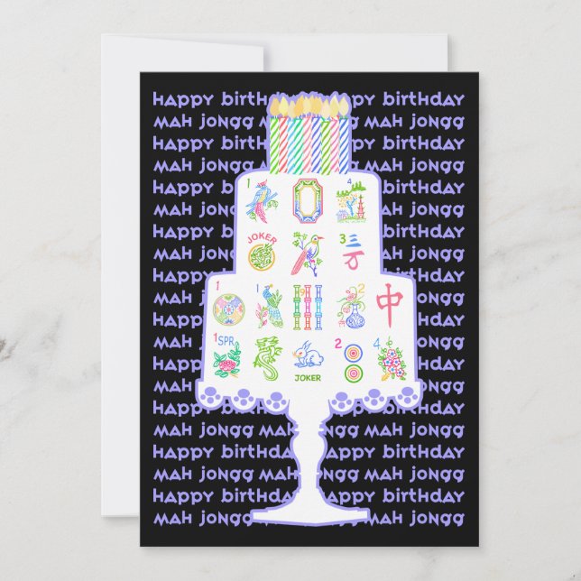 Cumpleaños de Mah Jongg Cake (Anverso)