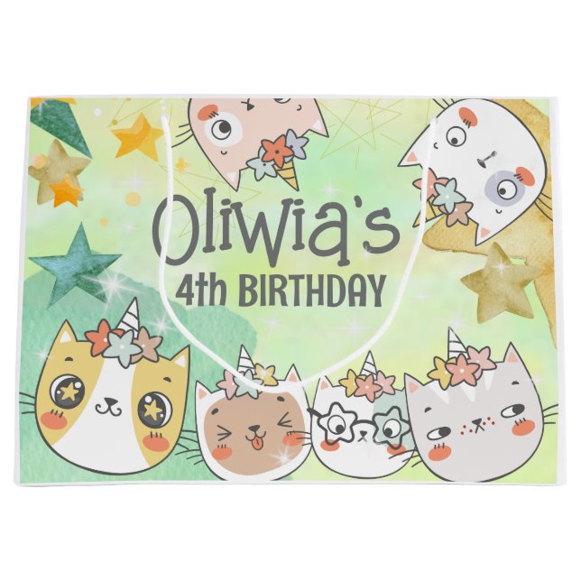 cumpleaños de maíz mágico Bolsa de regalo grande (Anverso)