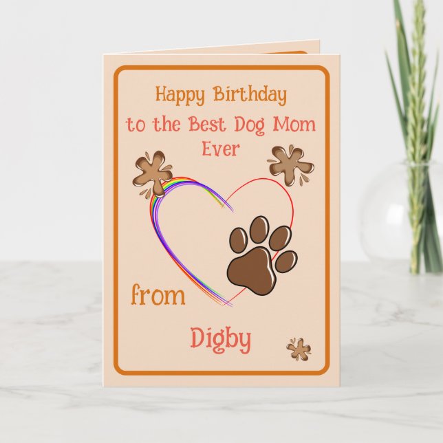 Cumpleaños de mamá de la tarjeta de perro (Anverso)