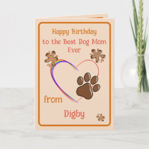 Cumpleaños de mamá de la tarjeta de perro