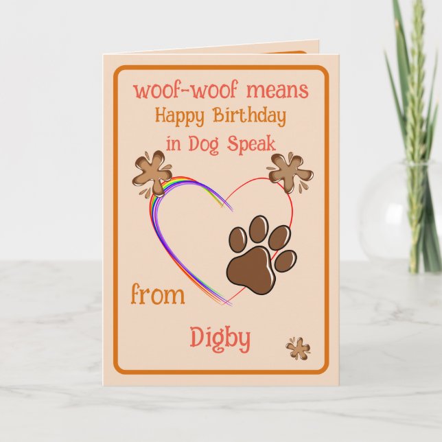 Cumpleaños de mamá de la tarjeta de perro (Anverso)