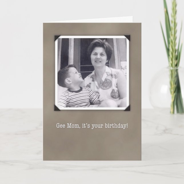 Cumpleaños de mamá, humorística tarjeta de foto de (Anverso)