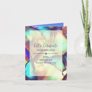 Cumpleaños de Mariposa Añadir Invitación plegada d