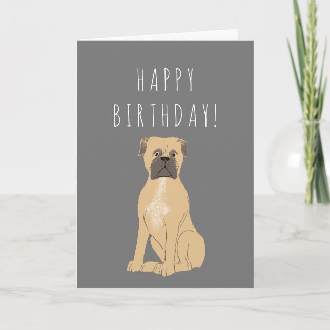 Cumpleaños de Mastiff o agrega tu propia tarjeta d (Anverso)