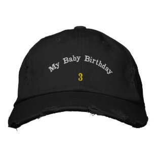 Cumpleaños de mi bebé 3 Gorro de cumpleaños negro