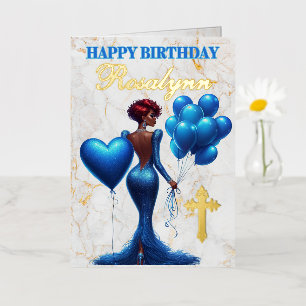 Cumpleaños de mujer afroamericana religiosa elegan