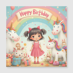 Cumpleaños de niña con unicornios y arcoíris