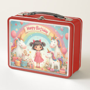 Cumpleaños de niña con unicornios y arcoíris