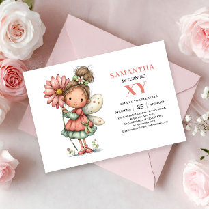 Cumpleaños de niña de hadas linda Invitaciones mág