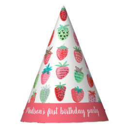 Cumpleaños de Niña Dulce de Fresa Sombrero Rosa