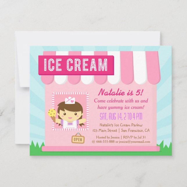 Cumpleaños de niños, invitaciones divertidas para  (Anverso)
