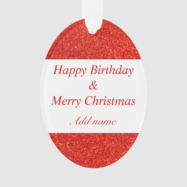 cumpleaños de ocasión doble y adorno de Navidad (Anverso)