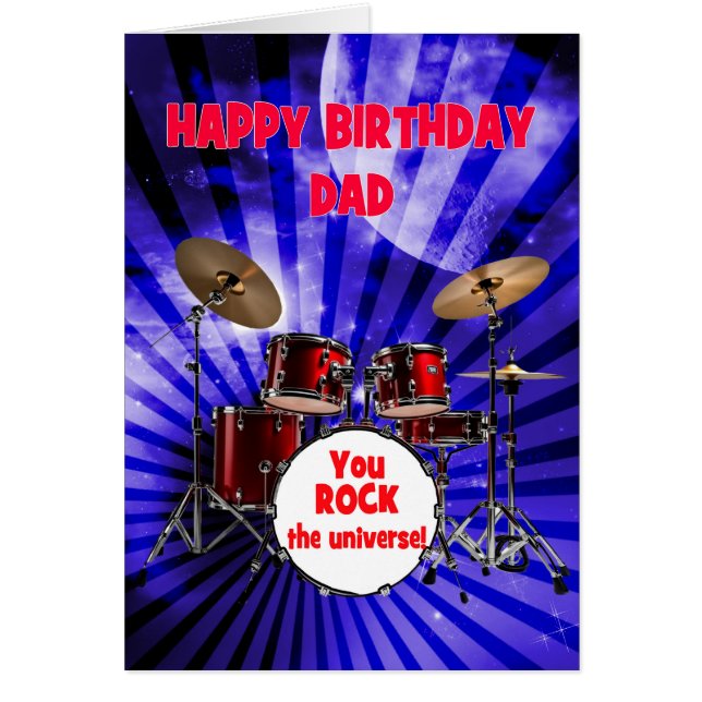 Cumpleaños de papá, tambores de rock (Frente)