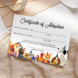 Cumpleaños de perro deja un certificado de adopció
