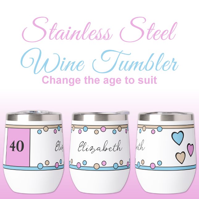 Cumpleaños de piedra 40.º nombre beige azul (Subido por el creador)