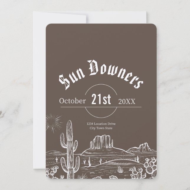 Cumpleaños de postre de país - Invitación de fiest (Anverso)