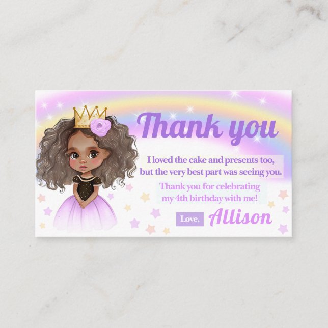 cumpleaños de princesa afroamericana tarjetas de a (Anverso)