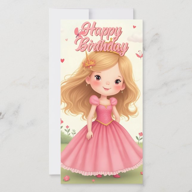 Cumpleaños de Princesa Hada en un Sueño Rosa (Anverso)