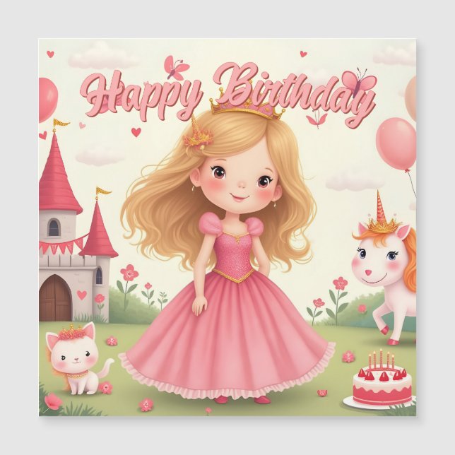 Cumpleaños de Princesa Hada en un Sueño Rosa (Anverso)