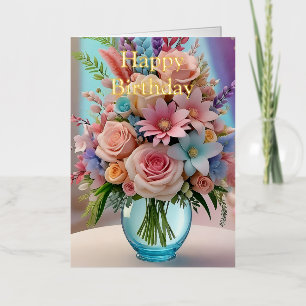 Cumpleaños de rosas rosadas brillantes personaliza