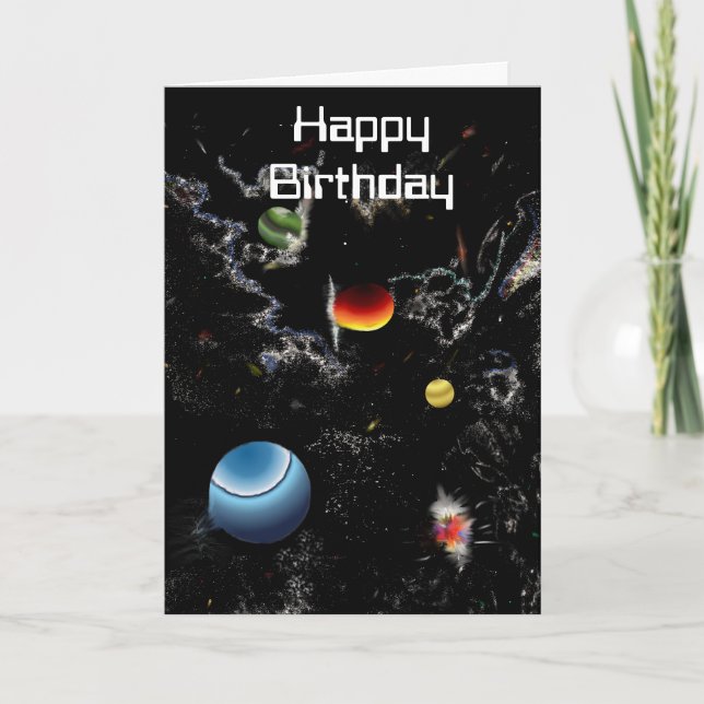 cumpleaños de salto de la tarjeta de la dimensión (Anverso)