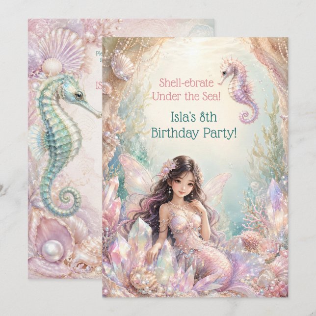 Cumpleaños de Sirena Encantada y Caballito de Mar  (Anverso / Reverso)