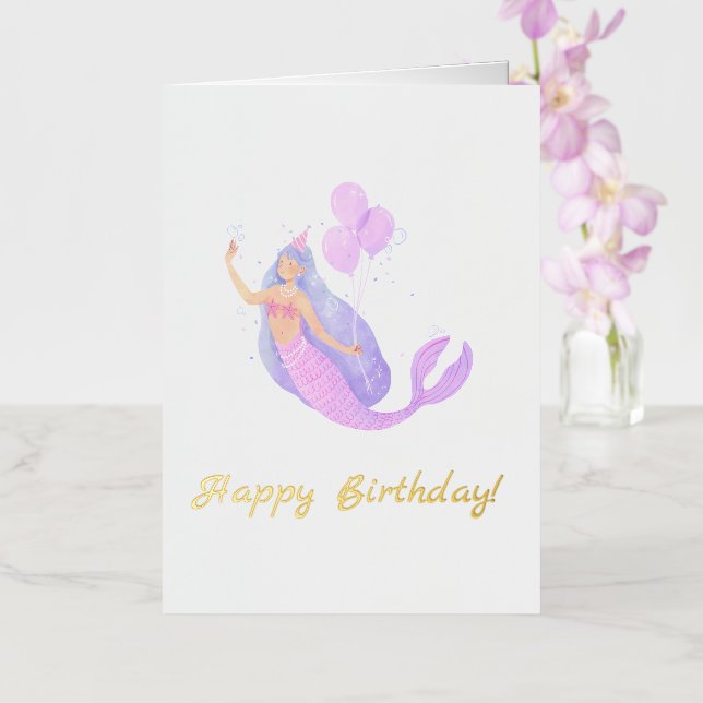 Cumpleaños de Sirena Simple (Orquídea)