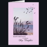 Cumpleaños de Step Daughter, escena costera<br><div class="desc">Una hermosa tarjeta de cumpleaños para una hijastra. Escena junto al mar con hierba de silueta y gaviotas. Un lugar tranquilo y agradable para promocionar recuerdos de vacaciones junto al mar. Un bello versículo interior completa esta tarjeta de cumpleaños para decirle a su esposa "feliz cumpleaños".</div>