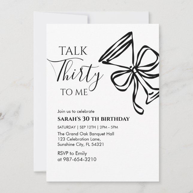 Cumpleaños de Talk Thirty To Me Invitación a la fi (Anverso)