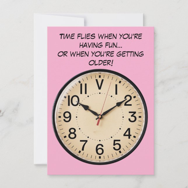 cumpleaños de tiempo divertido de reloj (Anverso)