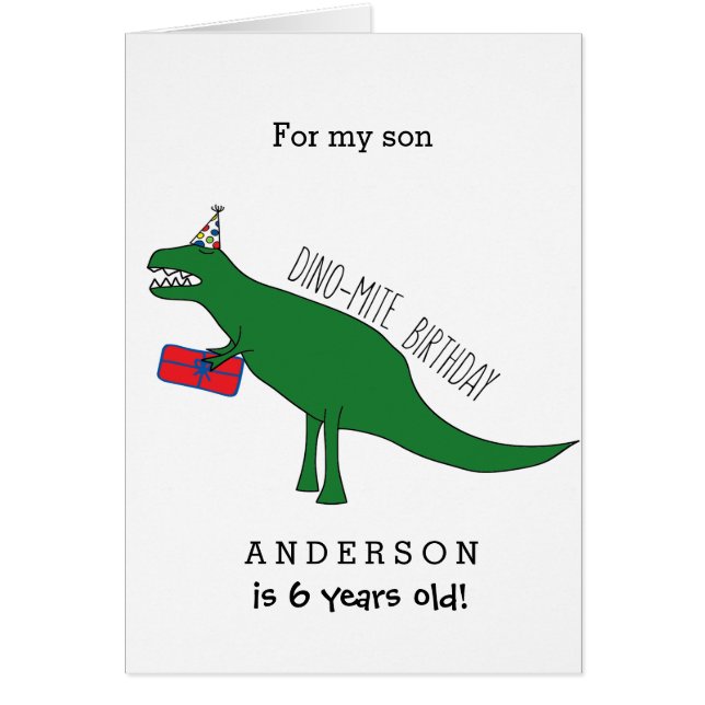 Cumpleaños de Trex Dinosaur (Frente)
