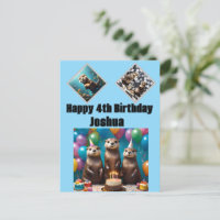 Cumpleaños de trillizos de nutria, Tarjeta postal 