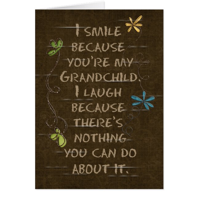 Cumpleaños de un purpurina floral de nieto con mar (Frente)