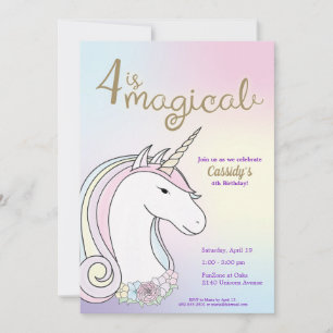 Cumpleaños de Unicornio; invitación al partido de 