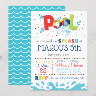 Cumpleaños de verano de la invitación a la fiesta 