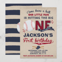 Cumpleaños del béisbol de la invitación del