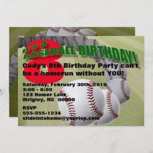¡Cumpleaños del béisbol! INVITACIÓN DEL FIESTA