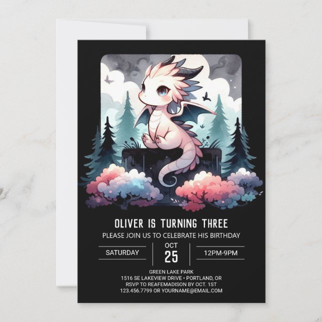 Cumpleaños del dragón de plantilla silvestre (Anverso)