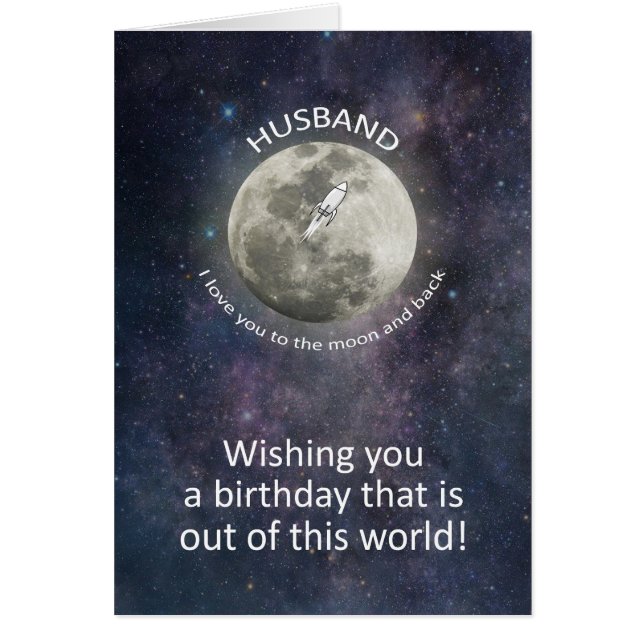Cumpleaños del esposo a la luna y de vuelta (Frente)