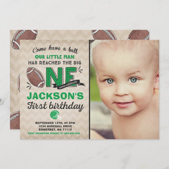 Cumpleaños del fútbol de la invitación del (Anverso / Reverso)