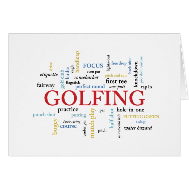 Cumpleaños del golf en palabras (Anverso (Horizontal))