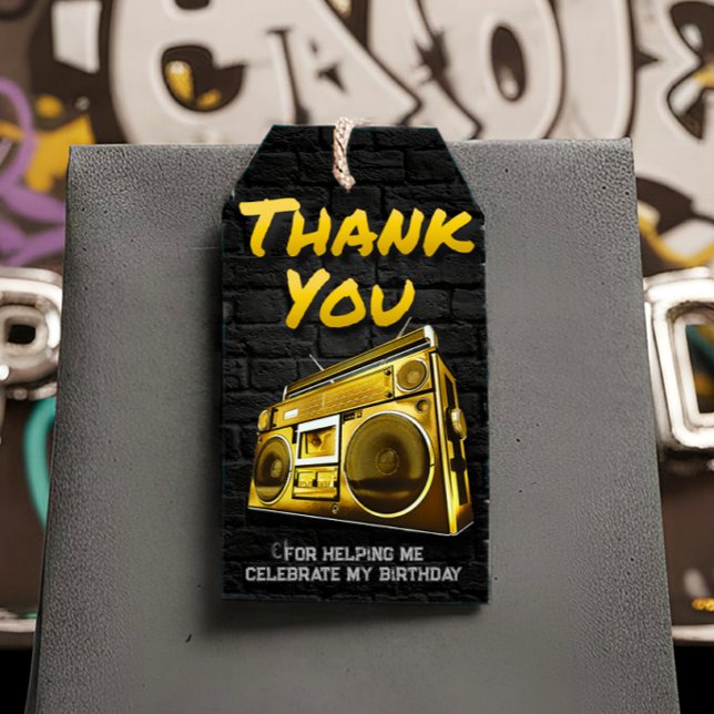 Cumpleaños del hip hop - Etiqueta de favor (Hip hop Birthday - Favor Tag)