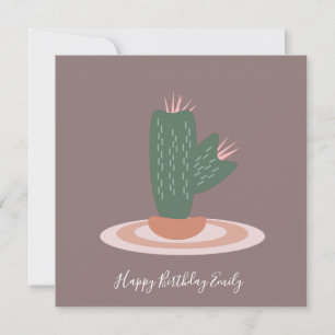 Cumpleaños del Ilustracion Spikey de SImple Cactus