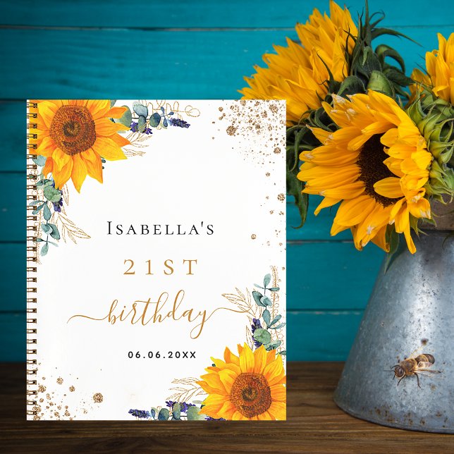 Cumpleaños del libro de invitados Sunflowers eucal (Subido por el creador)