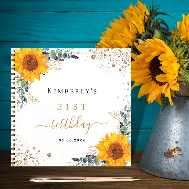 Cumpleaños del libro de invitados Sunflowers eucal (Subido por el creador)