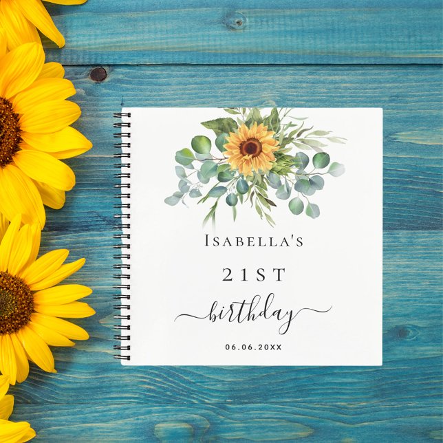 Cumpleaños del libro de invitados Sunflowers eucal (Subido por el creador)